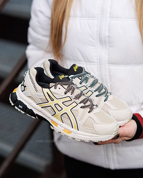 р.37-41 Кроссовки Asics Gel Kahana 8 Beige Gold Black термо AS036