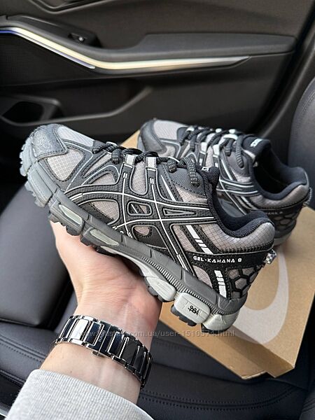 р.37-41 Кроссовки Asics Gel Kahana 8 Black Silver термо AS038