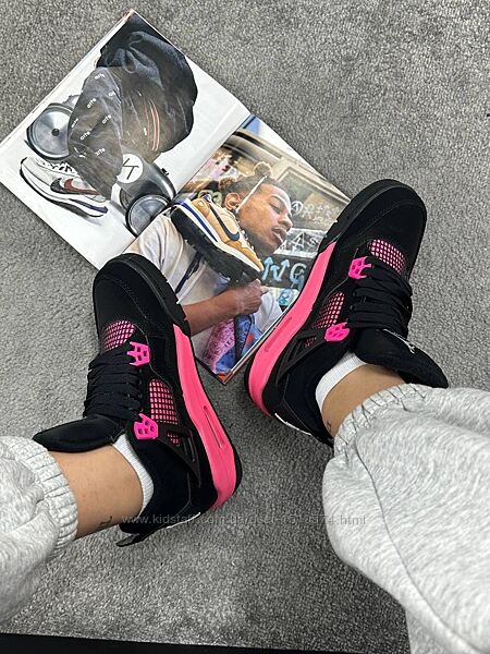 р.37,38,39 Кроссовки Nike Jordan 4 Black Pink 0711