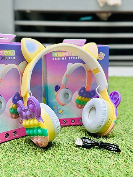 Детские наушники с ушками котика Артикул 2460