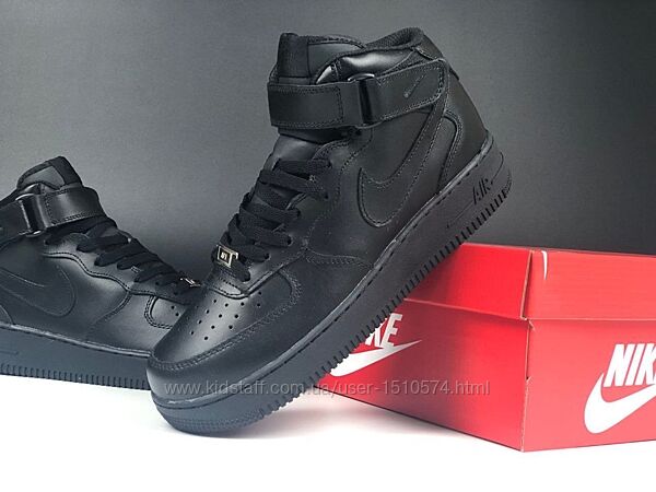 р.44 Кроссовки Nike Air Force черные зима KS 12634