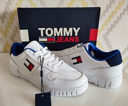Білі шкіряні чоловічі кросівки Tommy Hilfiger