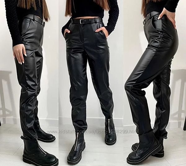    Женские брюки кожаные на меху Muse норма-батал.
