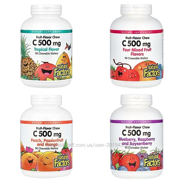 Natural Factors, жувальна таблетка з вітаміном C 