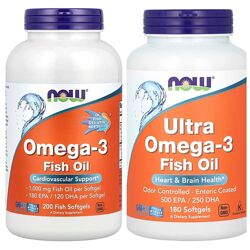 NOW Foods, омега 3, ультраомега 90/180/200/500 шт