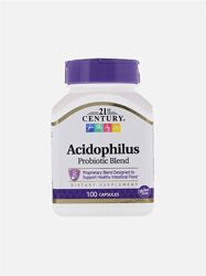 21st Century, суміш ацидофільних пробіотиків Acidophilus, 100 капсул