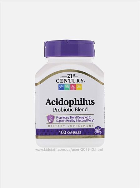 21st Century, суміш ацидофільних пробіотиків Acidophilus, 100 капсул