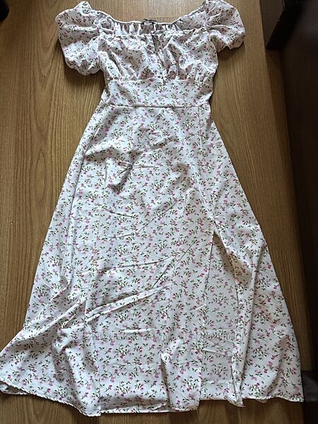 Міді сукня біла в квітковий принт нова з біркою