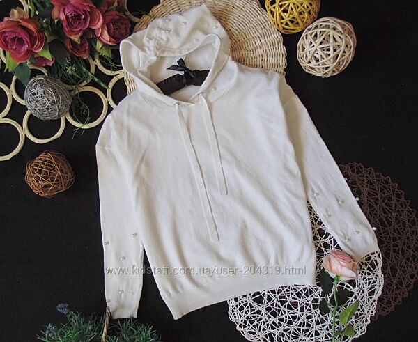 Стильне трикотажне худі в перлинки Version Feminin