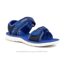 Яскраві босоніжки сандалі Clarks Navy 