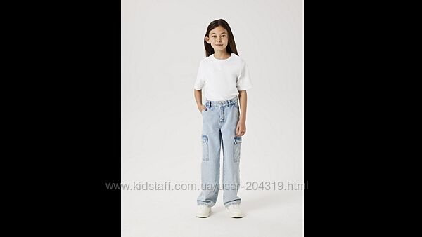 Модні джинси вільного крою карго H&M Loose Fit Straight Leg Jeans