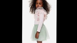 Шикарна пишна мятна фатінова спідниця з мерехтінням H&M