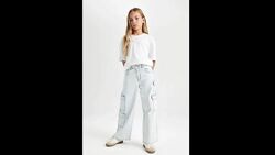 Суперові джинси вільного крою карго H&M Wide Leg 