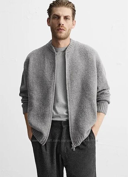  Мужской кардиган с застежкой на молнии Zara