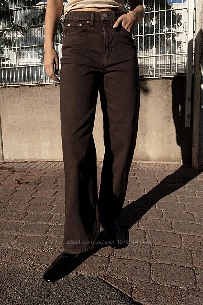 Женские джинсы Mom Fit з высокою посадкою zara