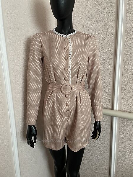 Новый комбинензон с шортами , ромпер горох, комбез sassofono gizia zara zim