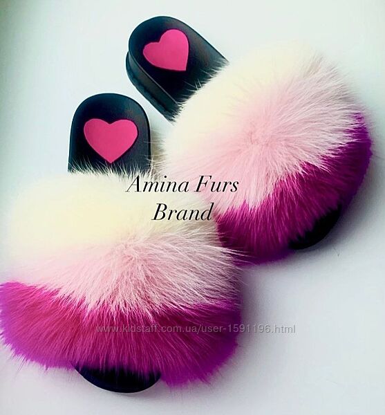Шикарные шлепанцы с натуральным мехом
