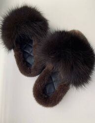 Шлепанцы с натуральным мехом - распродажа