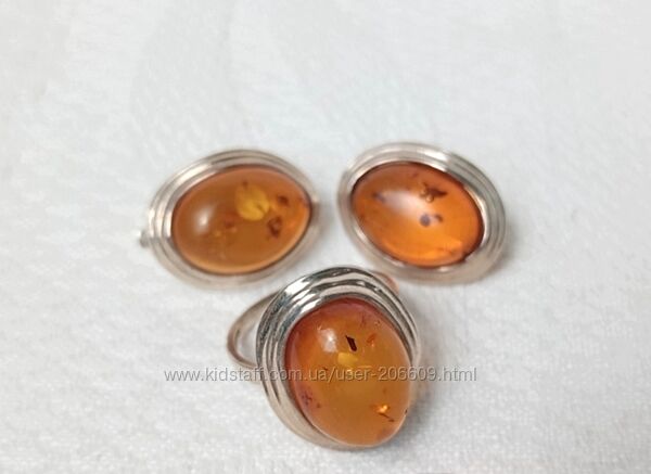 Комплект 925 пр. Срібні сережки. Каблучка.