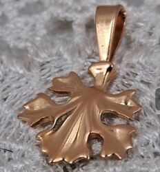 Золотий кулон 583 Кленовий лист.