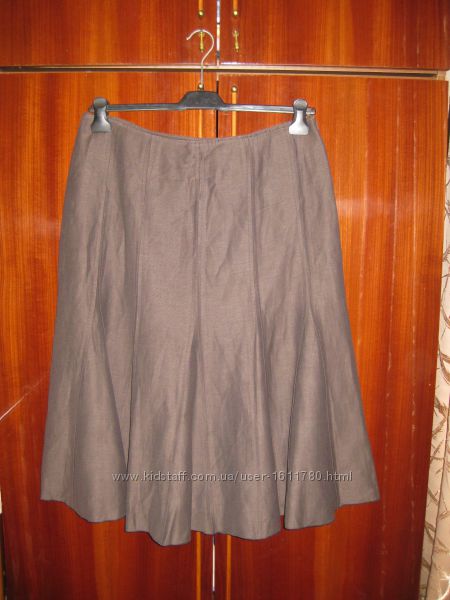 Шикарная юбка, юбочка - клёш - лён - шерсть - Marcona - наш 50р.