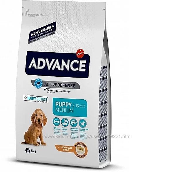 Advance Dog Medium Puppy Эдванс корм для щенков сред пород  3 кг 