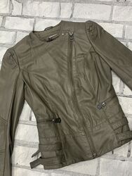 Кожаная женская куртка косуха Firetrap Англия размер XS серая  