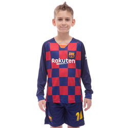 Футбольная форма детская Барселона Месси 10 длинный рукав 145 см 