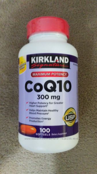 Коензим Q10 300 мг/1 капсула 100 капсул, Kirkland США.