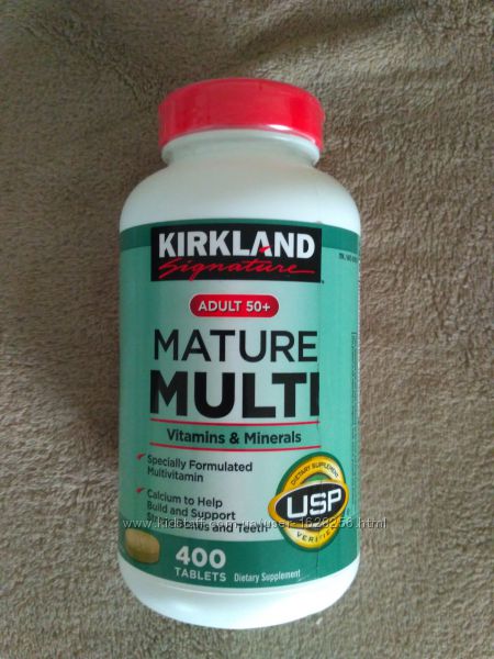 Вітаміни і мінерали Mature Multi плюс 50, 400 таблеток Kirkland