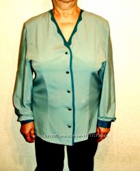 Блузка женская голубая цвет морской волны искусственный шёлк р54