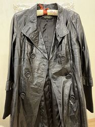 Удлиненная кожаная куртка С-М размер