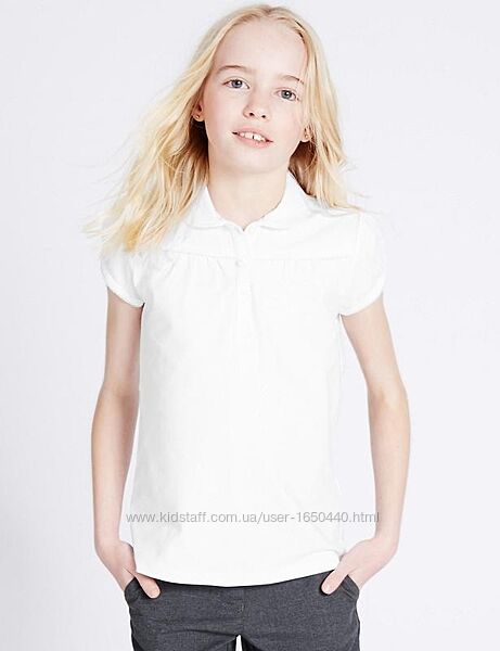 Трикотажная хлопковая школьная блуза рубашка Мarks spenser 12-13лет 158рост