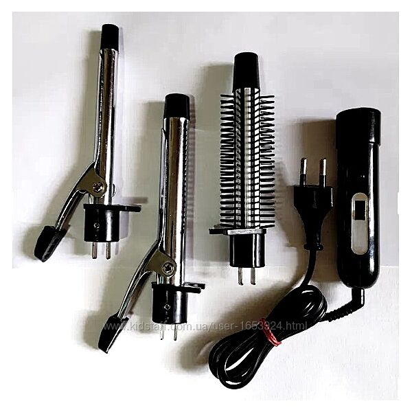 Мультистистайлер, комплект плойка-щипцы с насадками 3в1 