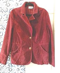 Отличный велюровый коттоновый легкий без подкладки пиджак, 42/48-50/XL