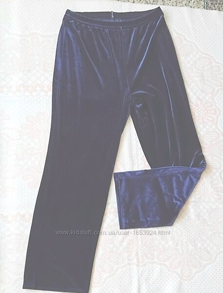 Красивые велюровые темно-синие штаны брюки xl/50-52