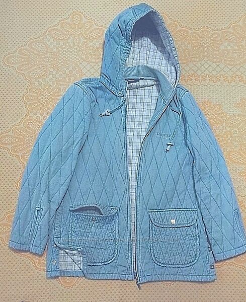 Утепленная стёганная джинсовая куртка с капюшоном XL/48-50. Lafel-nier