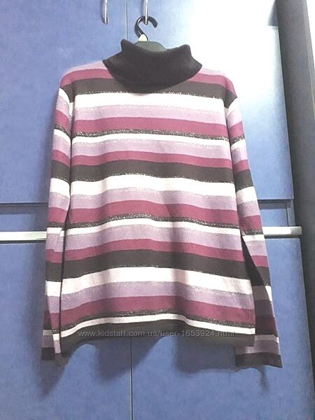 Красивый в полоску, с ниткой люрекса, свитер, L-XL/48-52. M&S Mode