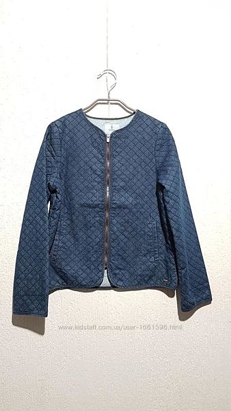 Джинсова тепла куртка-піджак для дівчинки 12р 152см