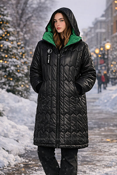  Пальто куртка жіноче зимове чорне код П584