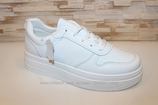 Кроссовки женские белые натуральная кожа Т1901