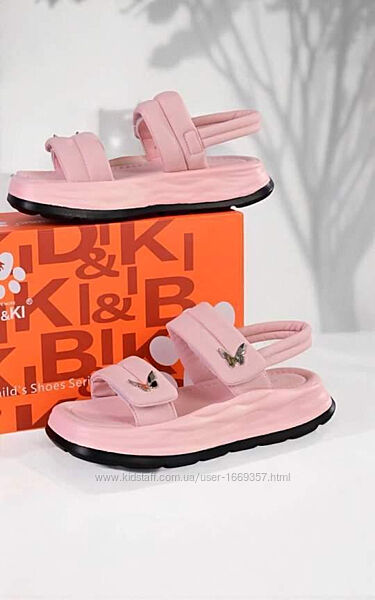 Босоніжки жіночі рожеві на липучках Б1711