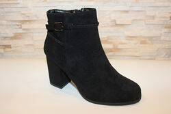  Ботильйони жіночі чорні замшеві на підборах Д852