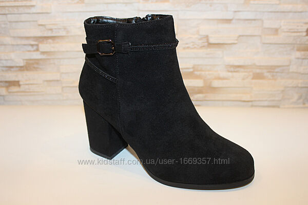  Ботильйони жіночі чорні замшеві на підборах Д852