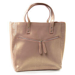 Жіноча сумка бежево-золотиста натуральна шкіра код 25-8713