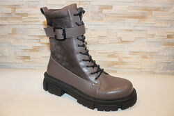 Черевики жіночі демісезонні кольору хакі Д857