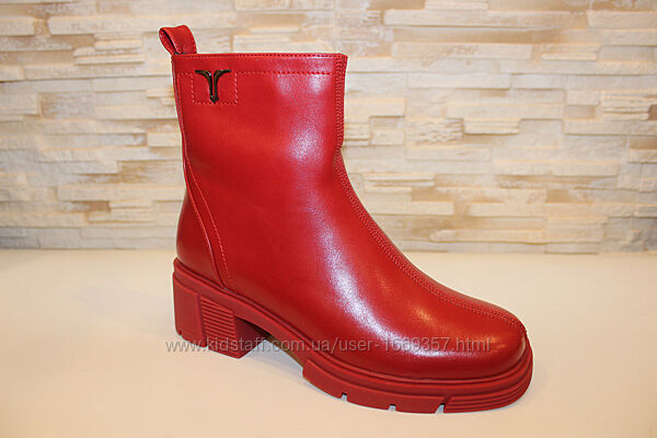  Черевики жіночі демісезонні червоні Д859