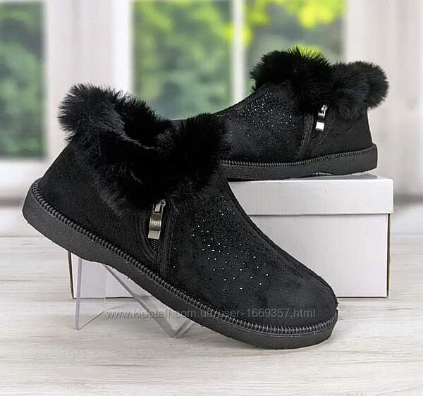  Черевики жіночі зимові чорні С387