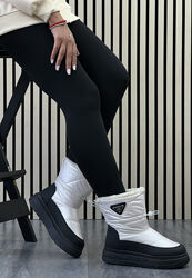 Чоботи дутики жіночі зимові бежеві С472