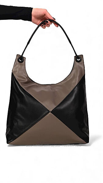 Сумка жіноча чорна з сірим код 7-39990